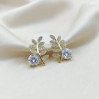 Golden Fern Sparkle Studs GWE -103