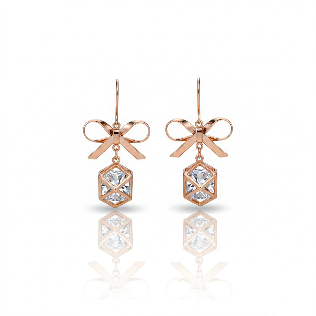 Rose Gold Bow Earrings GWE -120