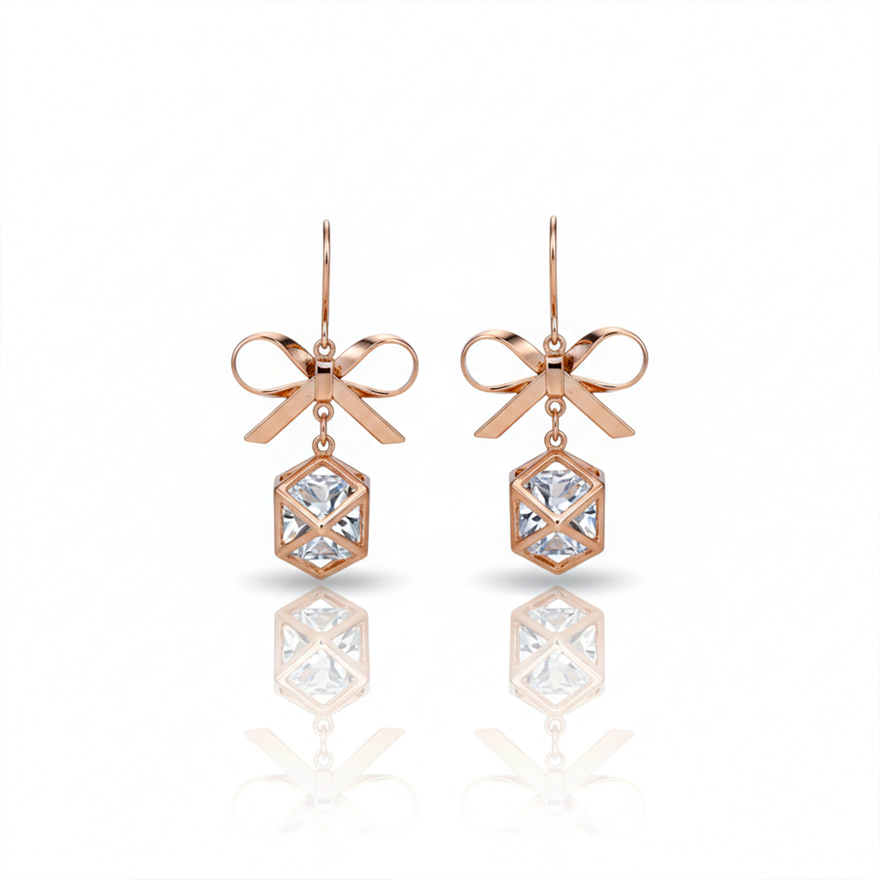 Rose Gold Bow Earrings GWE -120