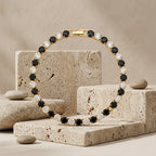 Black & Clear Crystal Tennis Bracelet GWB -78