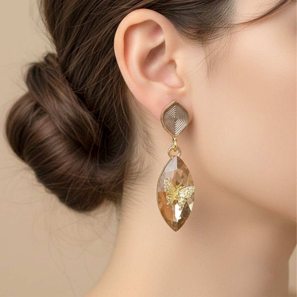 Champagne Butterfly Earrings GWE -217