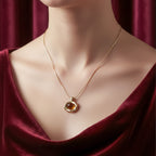 Amber Gold Pendant Necklace GWN -66