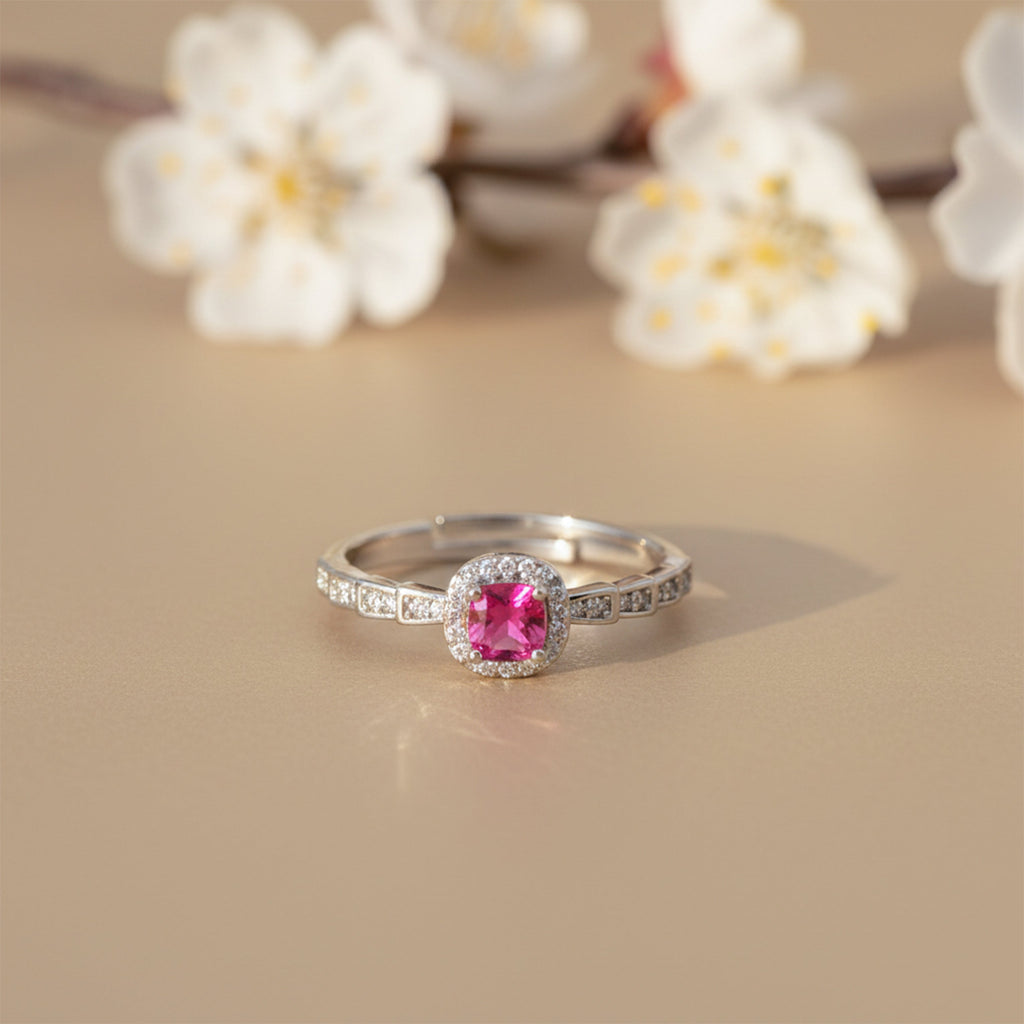 Royal Pink Halo Ring GWR -38