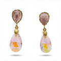 Pink Crystal Drop Earrings GWE -189