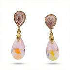 Pink Crystal Drop Earrings GWE -189