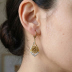 Gold Rose Drop Earrings GWE -141
