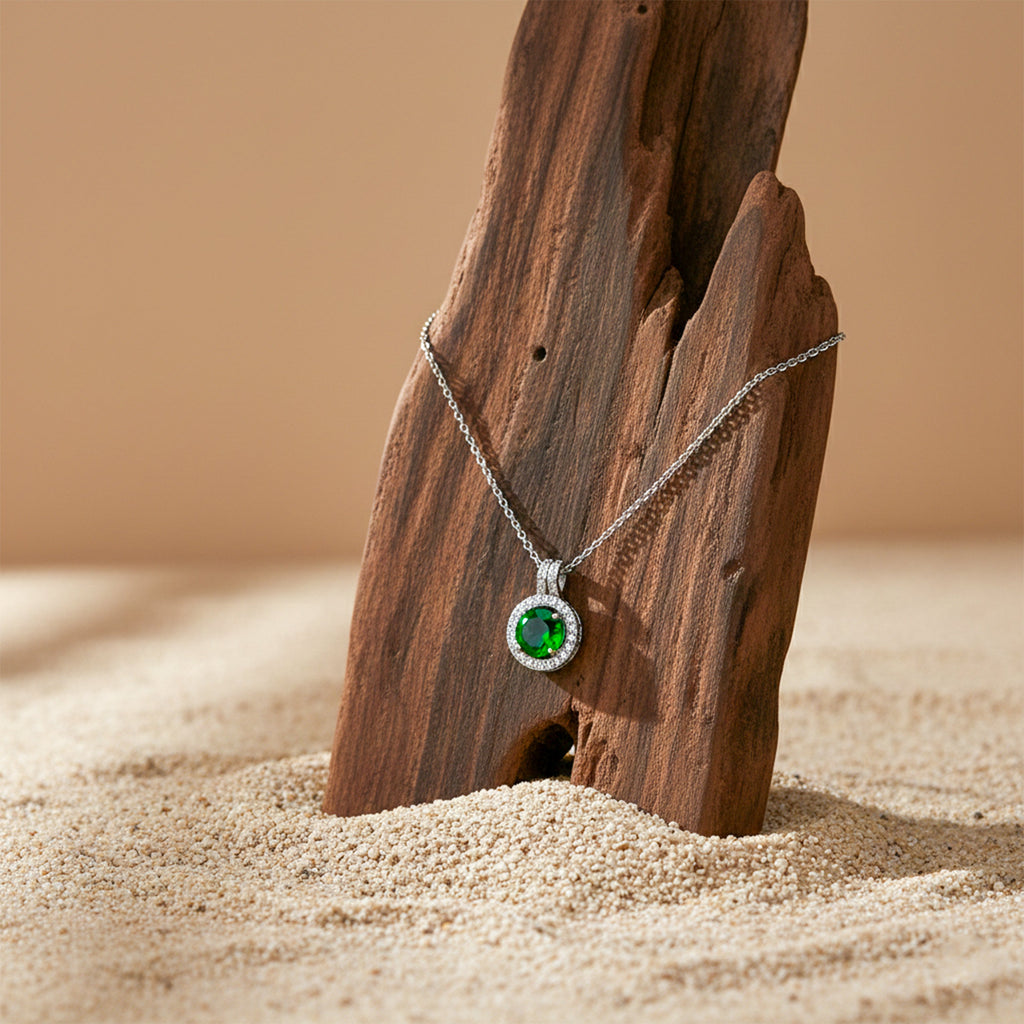 Halo Silver Pendant Necklace GWN -145