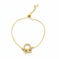 Gold CZ Owl Adjustable Bracelet GWB -164