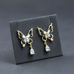 Butterfly Crystal Drop Earrings GWE -144