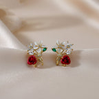 Floral Bouquet Crystal Stud Earrings GWE -145