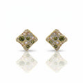 Multicolor Crystal Square Stud Earrings GWE -139