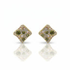 Multicolor Crystal Square Stud Earrings GWE -139