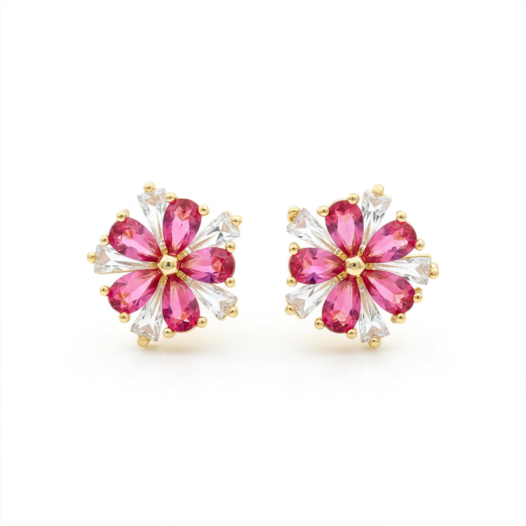 Crystal Flower Stud Earrings GWE -160