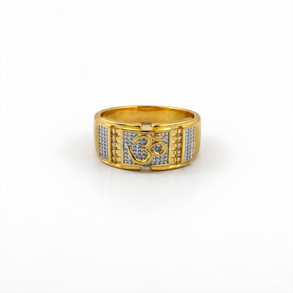 Men’s Om Symbol Gold-Tone Statement Ring GMR -28