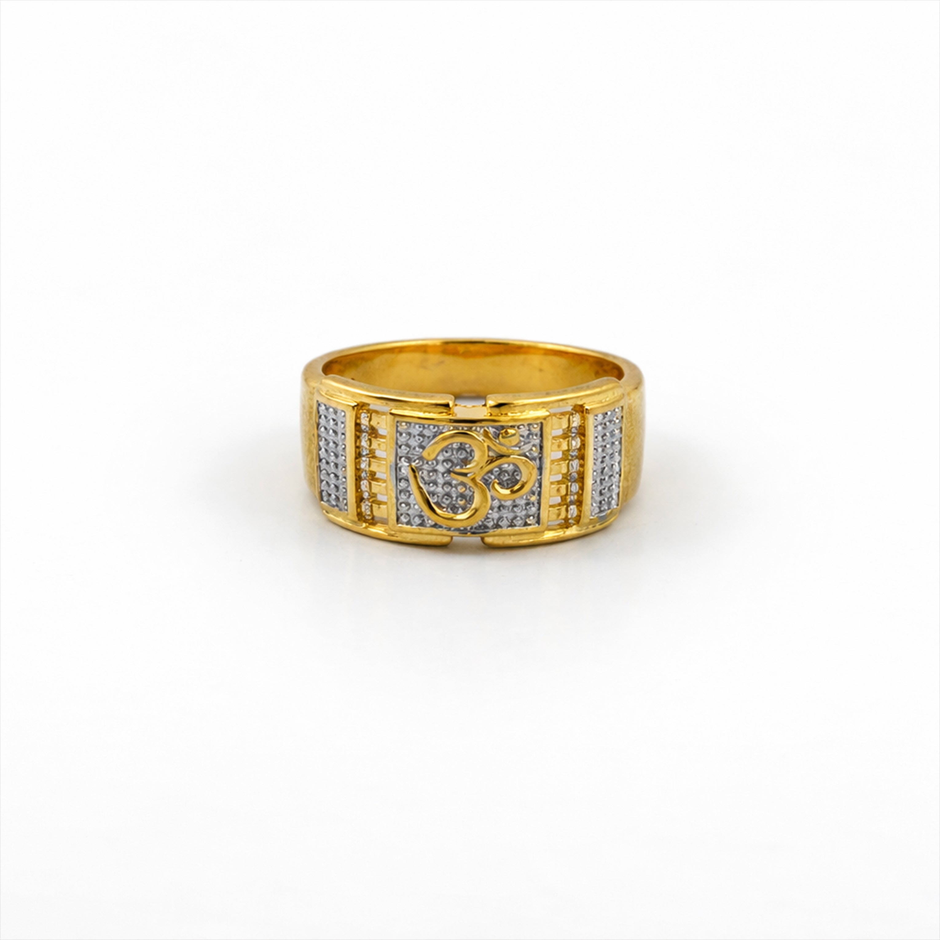 Men’s Om Symbol Gold-Tone Statement Ring GMR -28