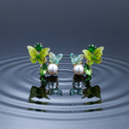 Green Butterfly Earrings -212