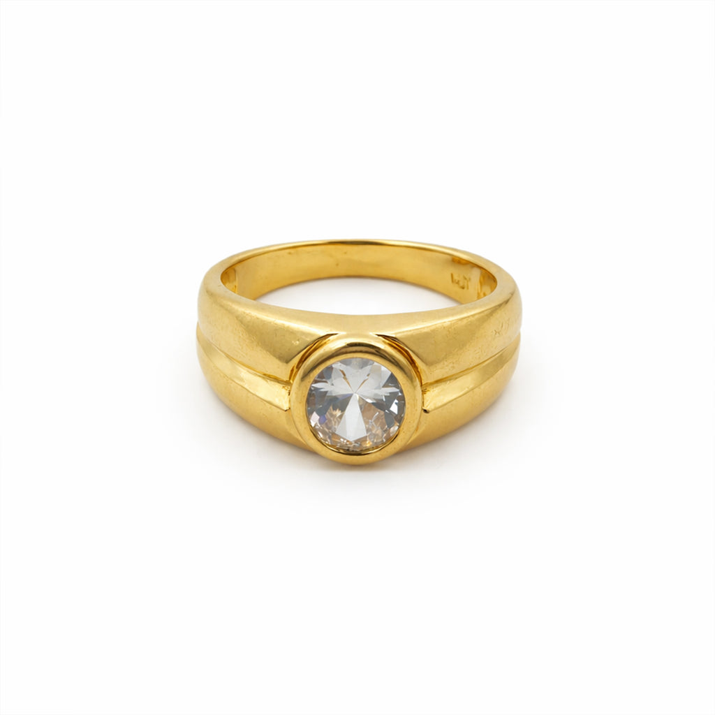 Men’s Gold-Tone Clear Stone Ring GMR -16