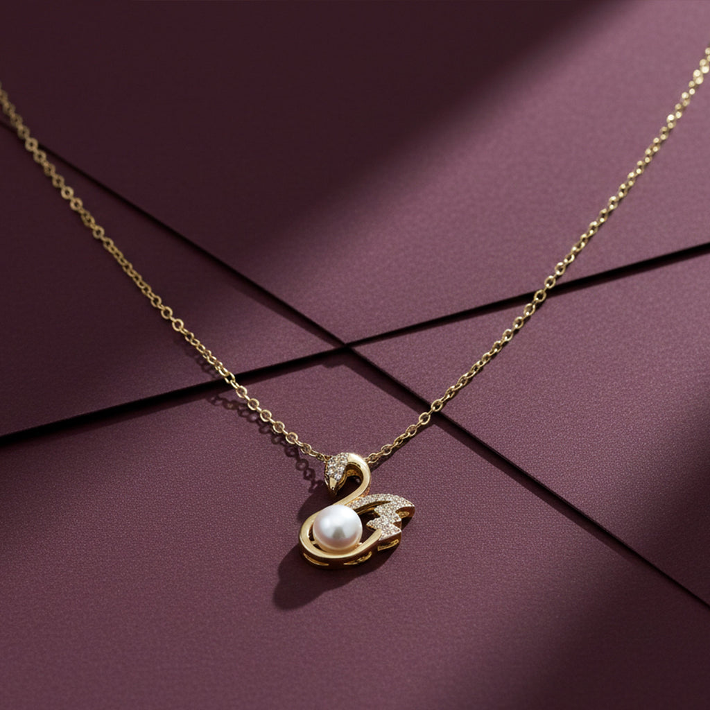 Golden Swan Pearl Pendant Necklace GWN -35