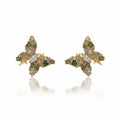 Multicolor Butterfly Crystal Stud Earrings GWE -146