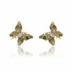 Multicolor Butterfly Crystal Stud Earrings GWE -146