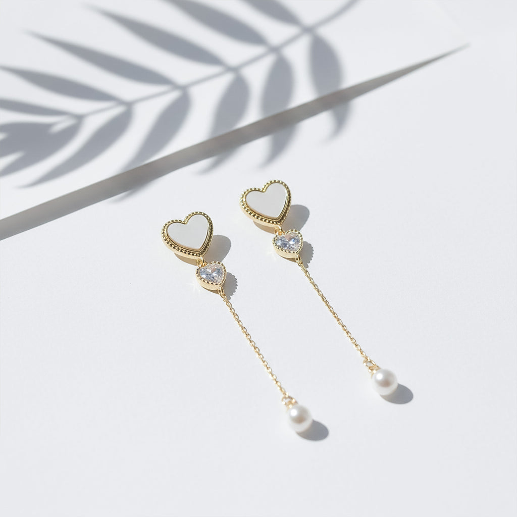 Pearl Chain Drop Earrings GWE -87