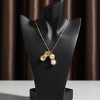 Golden Peanut Pearl Charm Necklace GWN -32