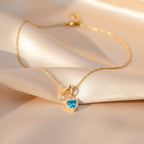 Blue Heart Drop Pendant Necklace GWN -110