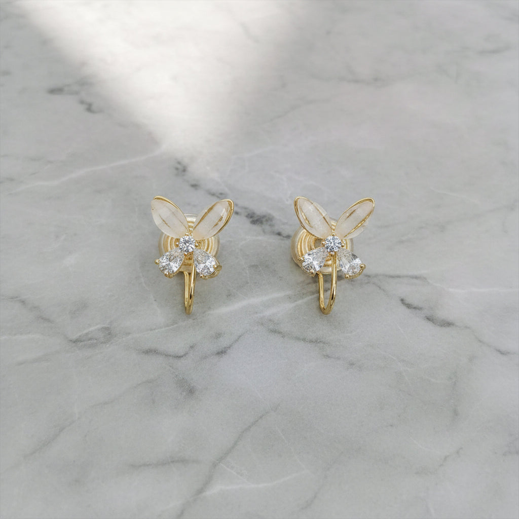 Golden Bloom Hoop Stud Earrings GWE -101