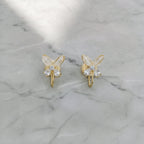 Golden Bloom Hoop Stud Earrings GWE -101
