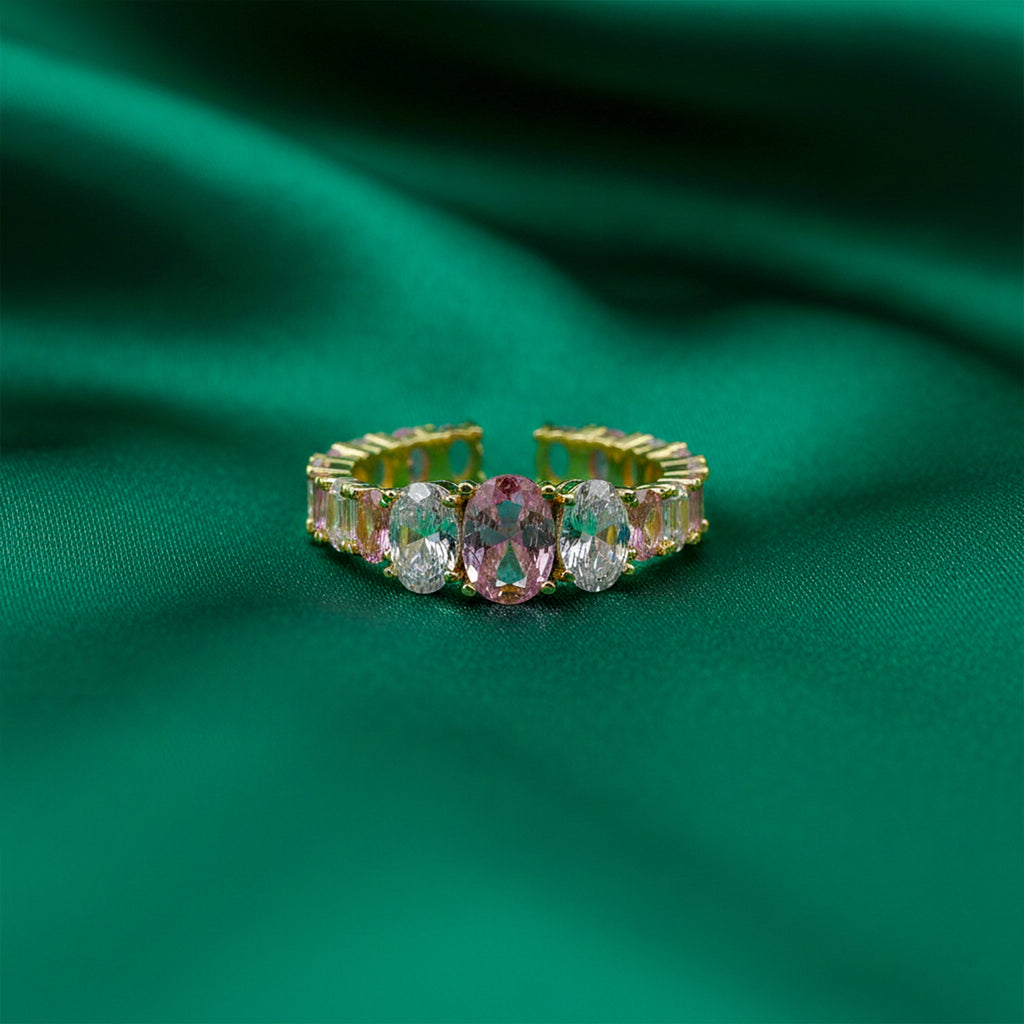 Pink & White Oval Ring GWR -58