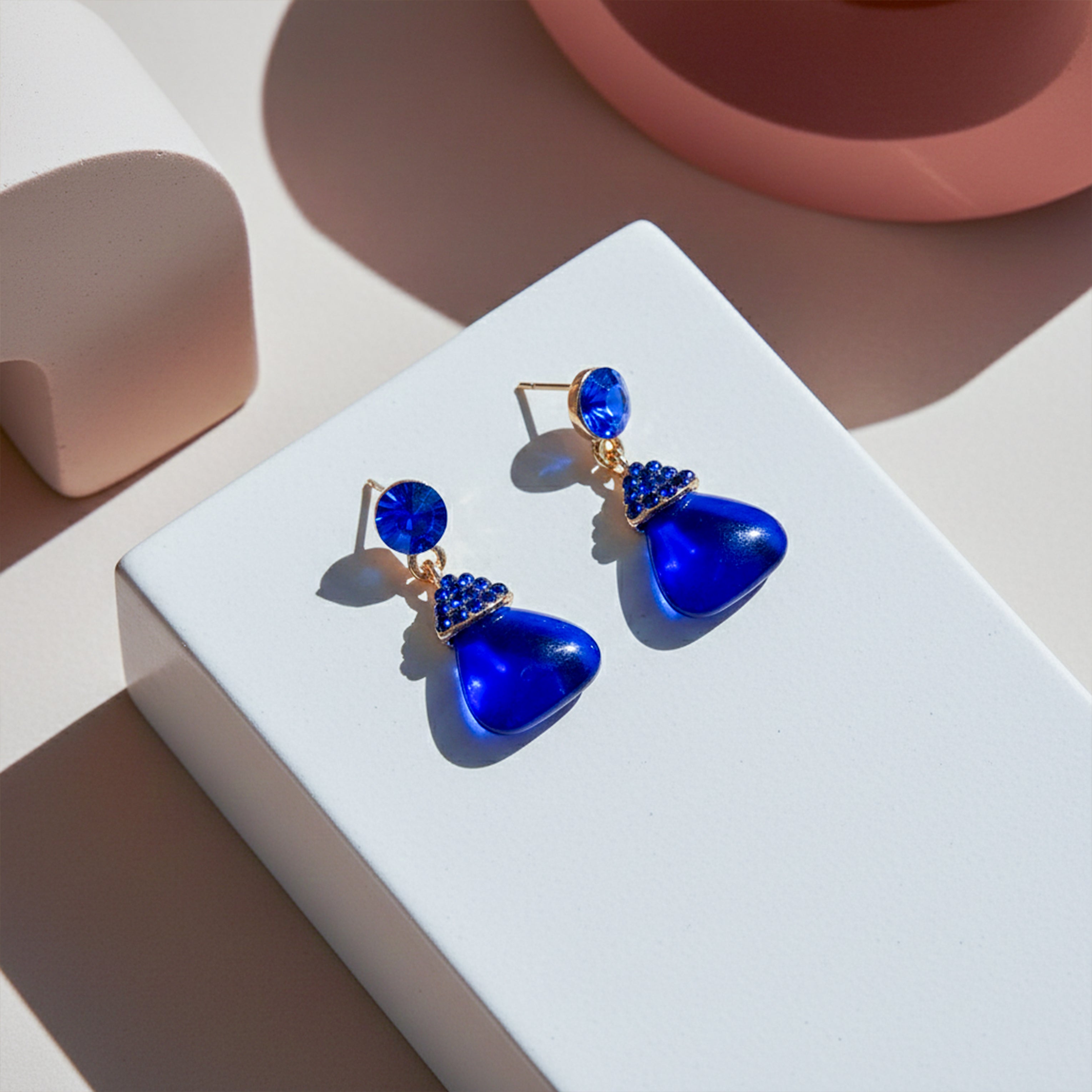 Royal Blue Teardrop Earrings GWE -215