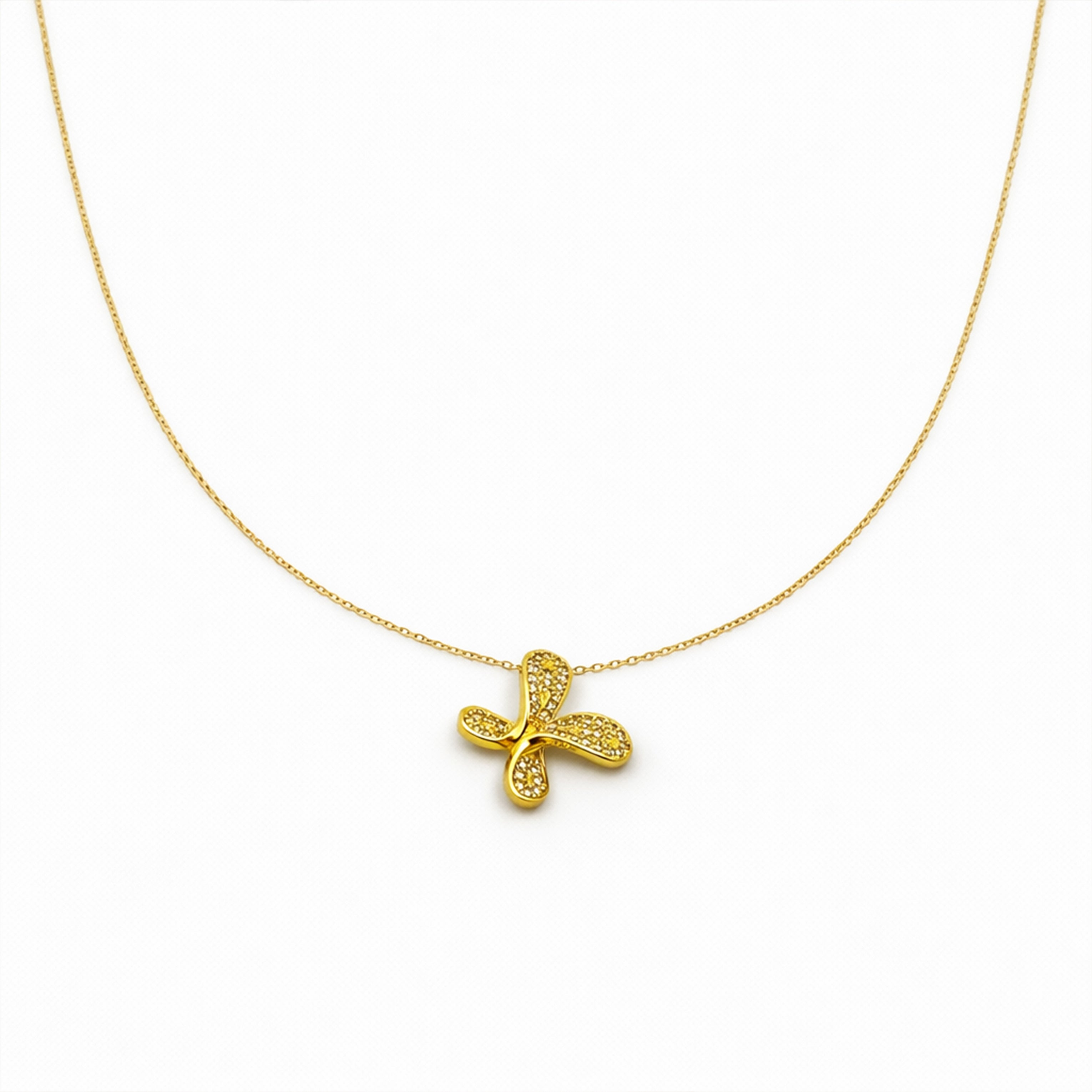 Petal Crystal Pendant Necklace GWN -143