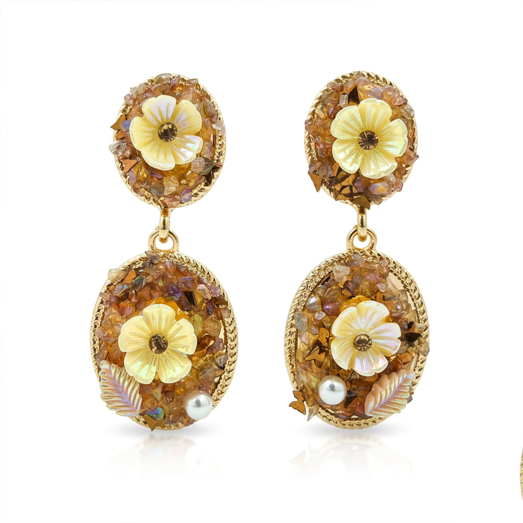 Golden Floral Earrings GWE -246