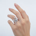 Silver Bloom Sparkle Ring GWR -27