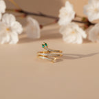 Gold Emerald Snake Ring GWR -59