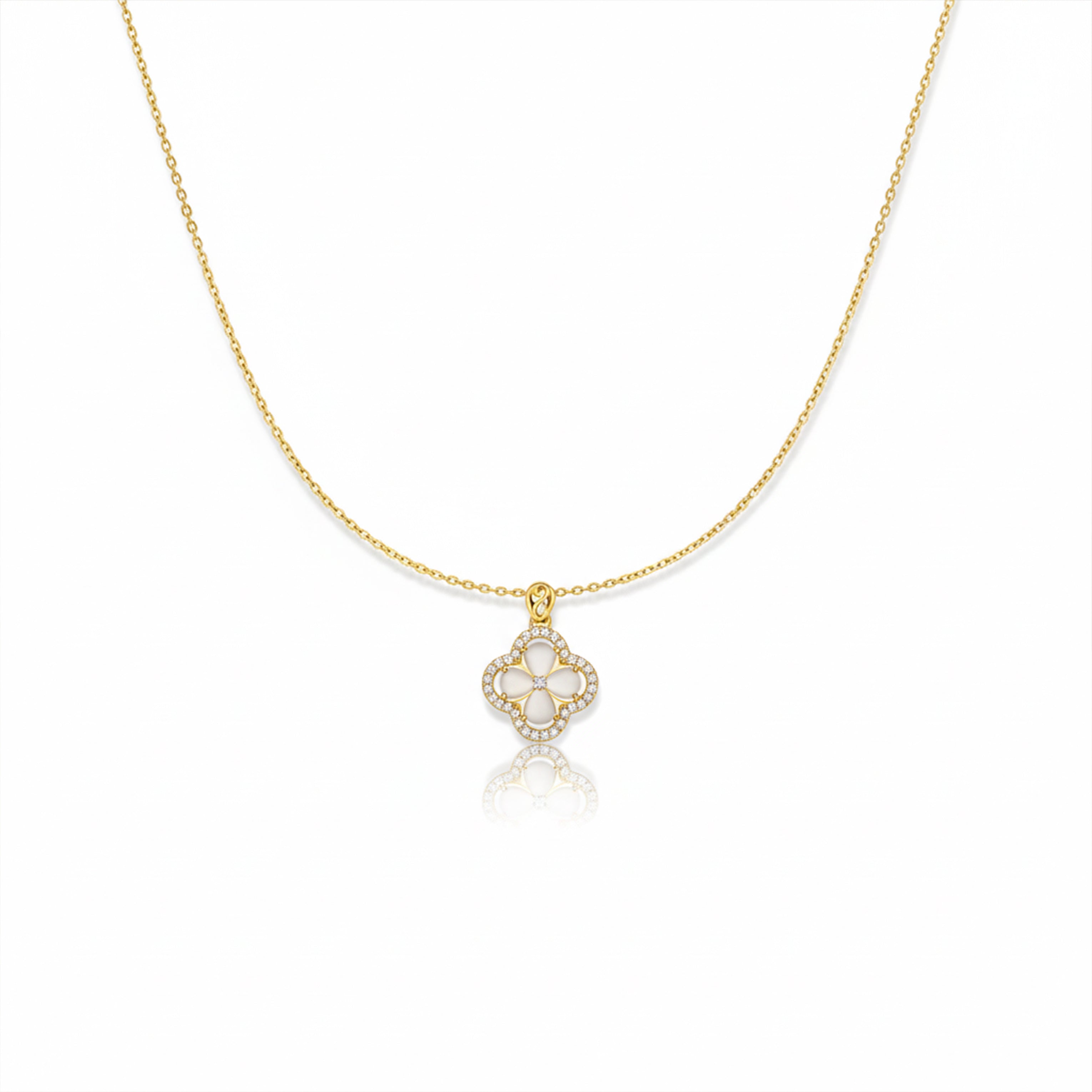 Clover CZ Pendant Necklace GWN -90