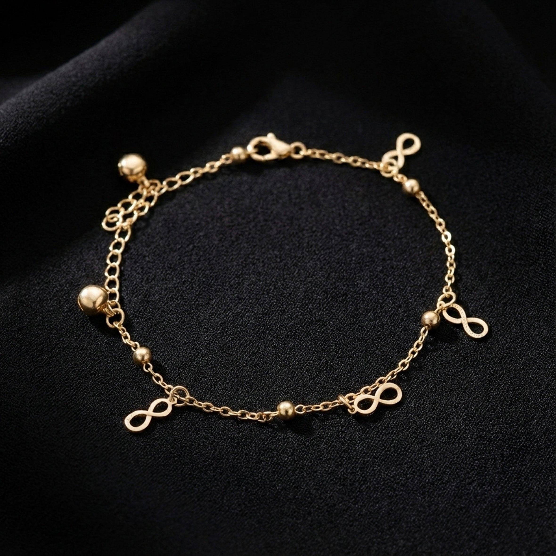 Gold Infinity Charm Anklet GWA -57