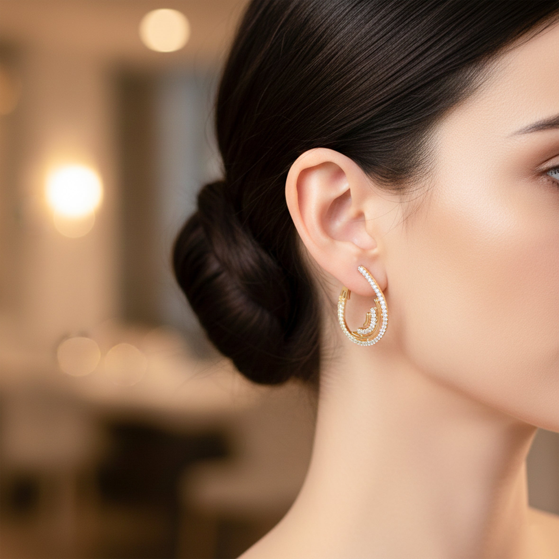 Ruhani Circle Loops Earring GWE -35
