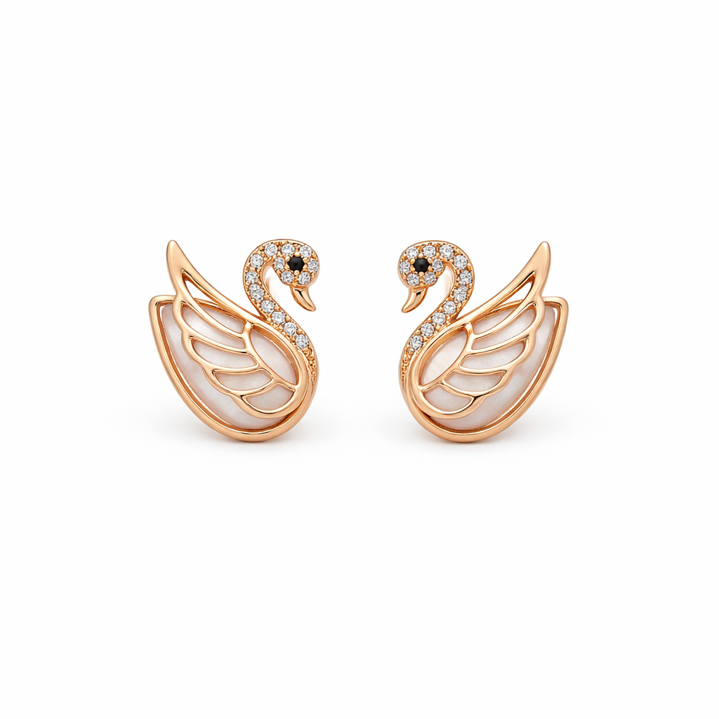 Swan Crystal Stud Earrings GWE -91