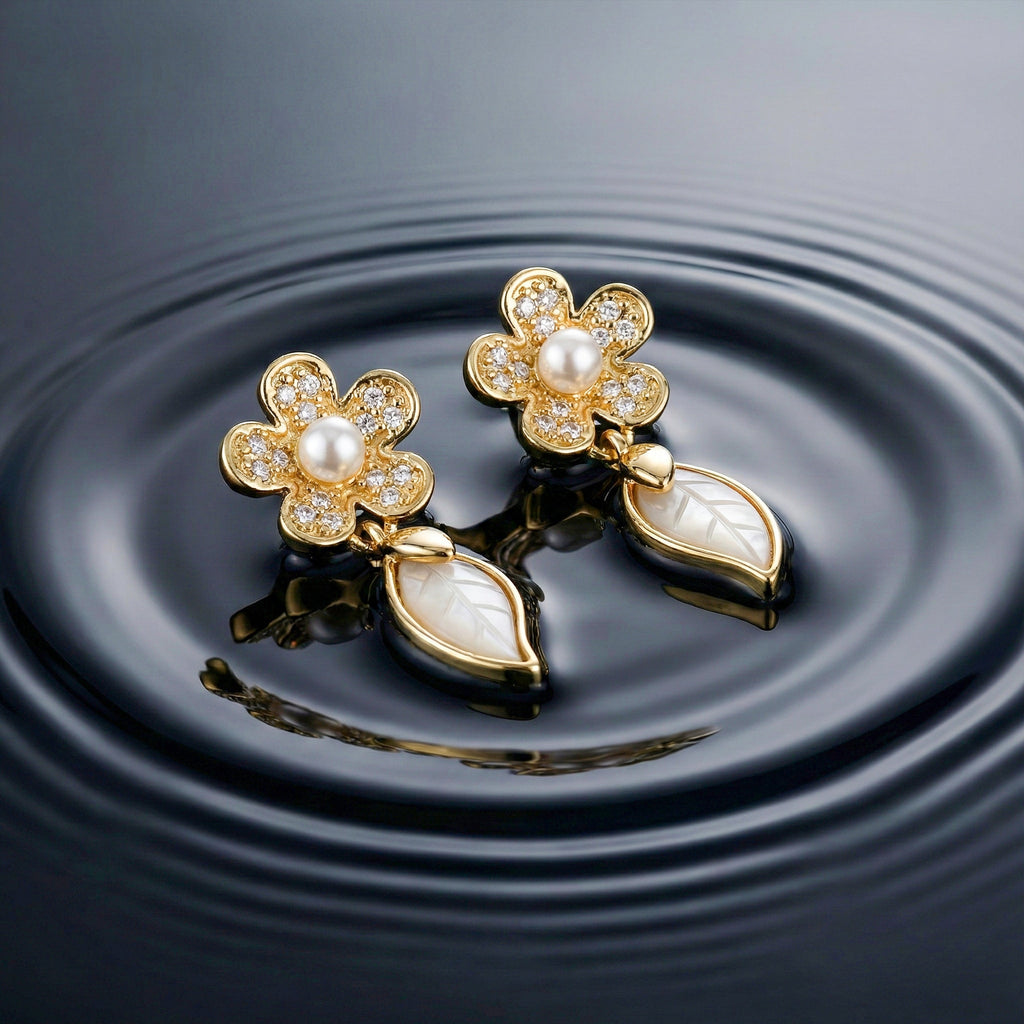 Pearl Leaf Earrings GWE -132