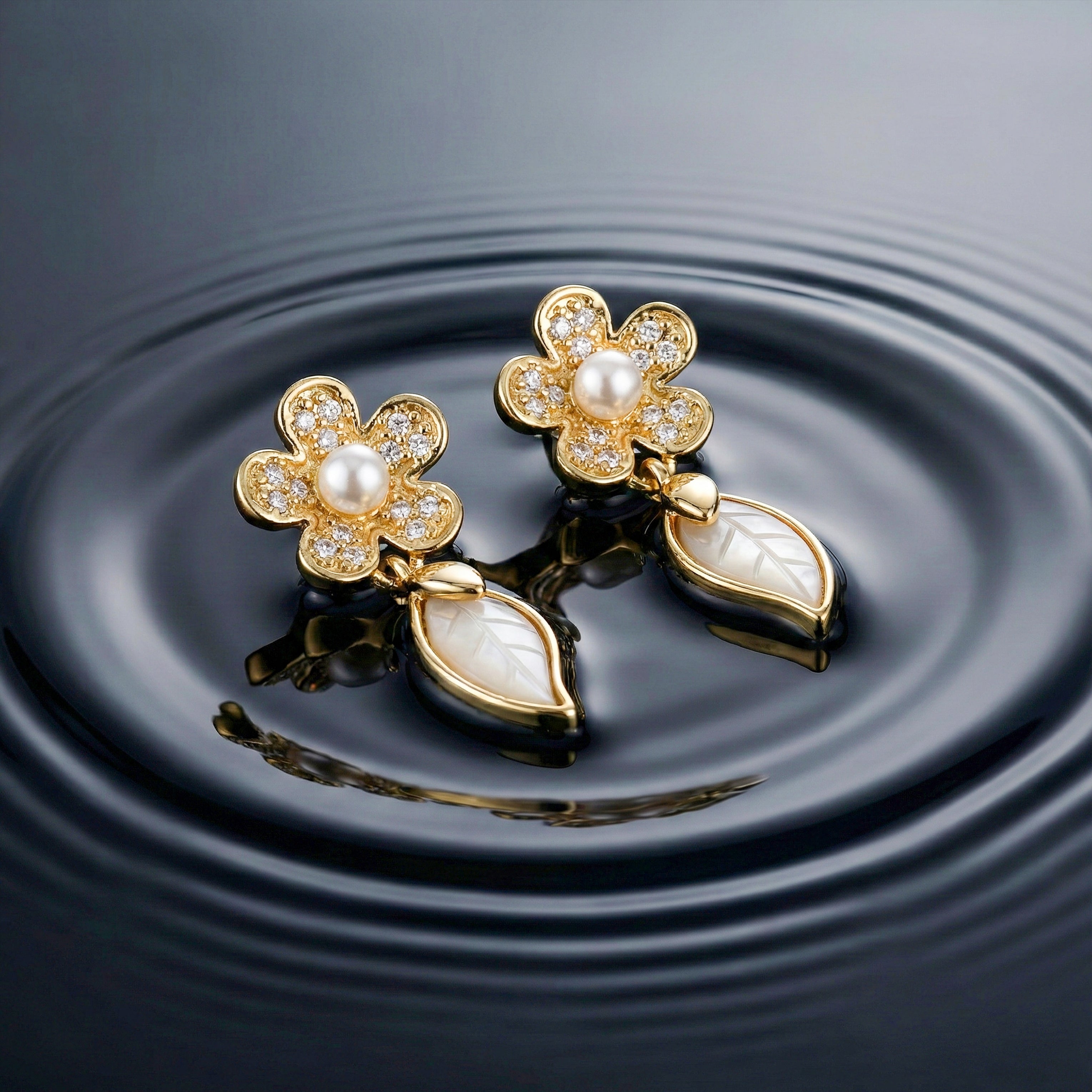 Pearl Leaf Earrings GWE -132