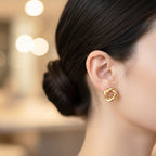 Infinity Knot Luxe Gold Stud Earrings GWE -54