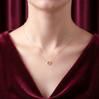 Golden Infinity Halo Charm Necklace GWN -50