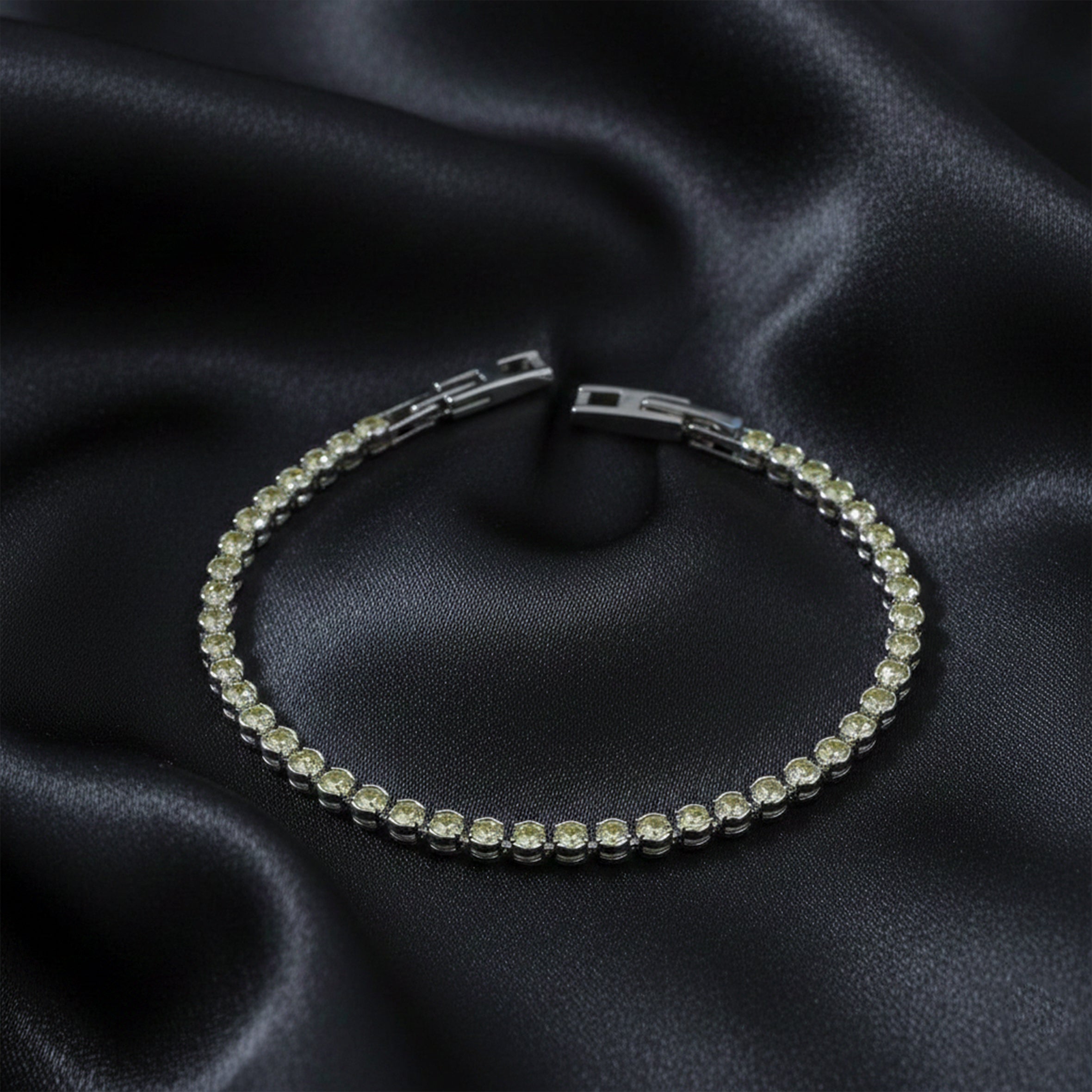 Green Halo Tennis Bracelet GWB -122