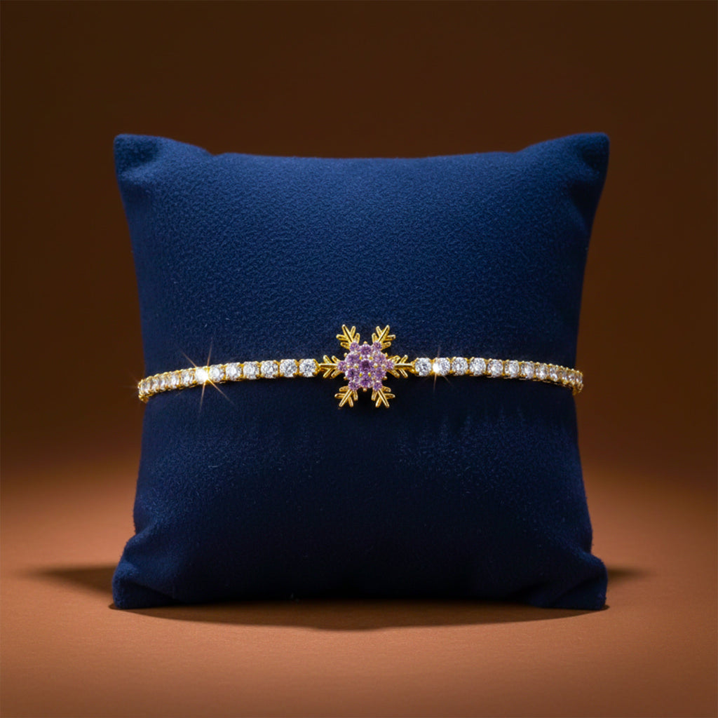 Purple Snowflake Adjustable Bracelet GWB -116