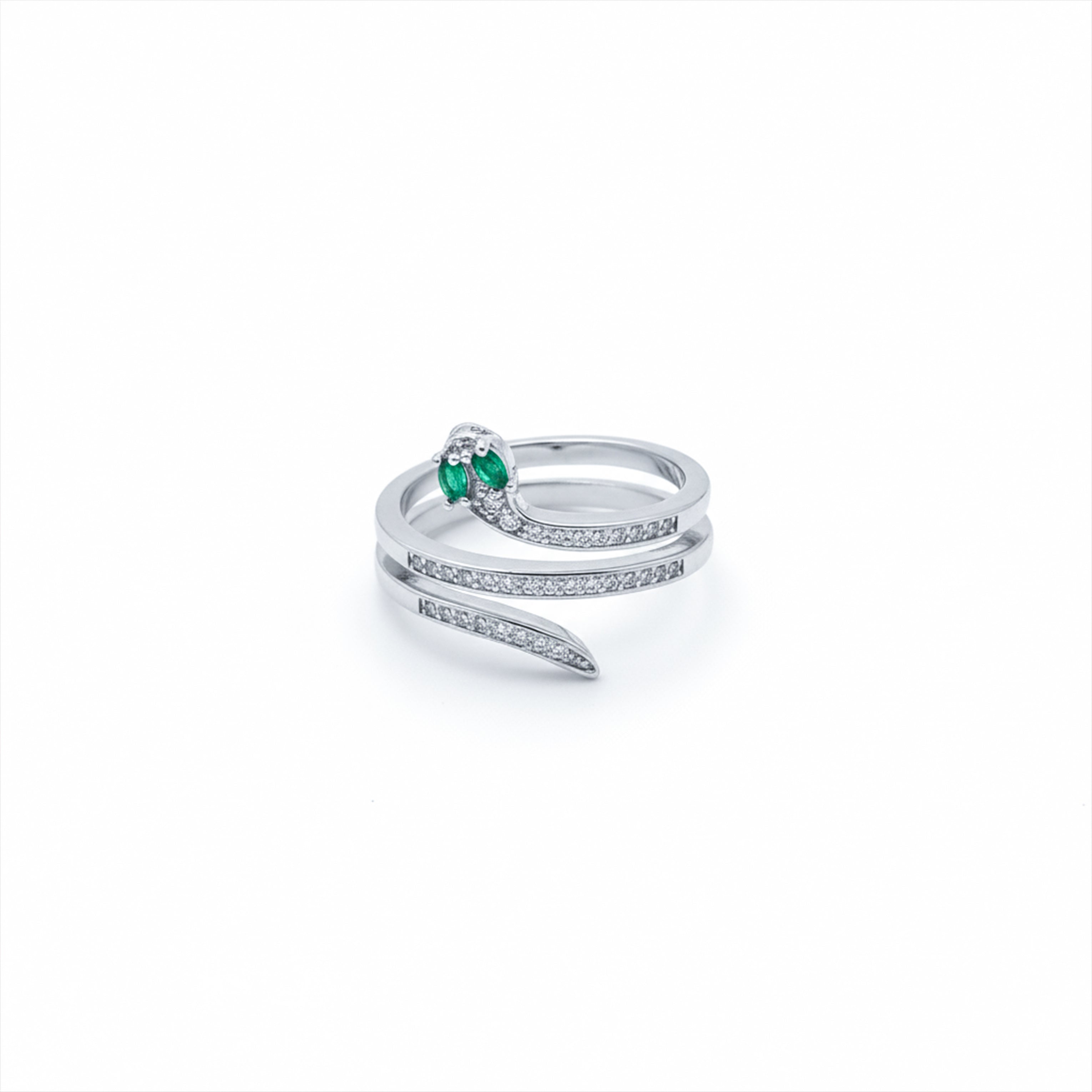Emerald Serpent Wrap Ring GER -56