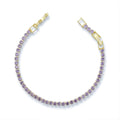 Golden Lavender Crystal Tennis Bracelet GWB -55