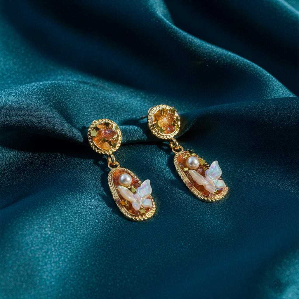 Gold Tone Butterfly Earrings GWE -213