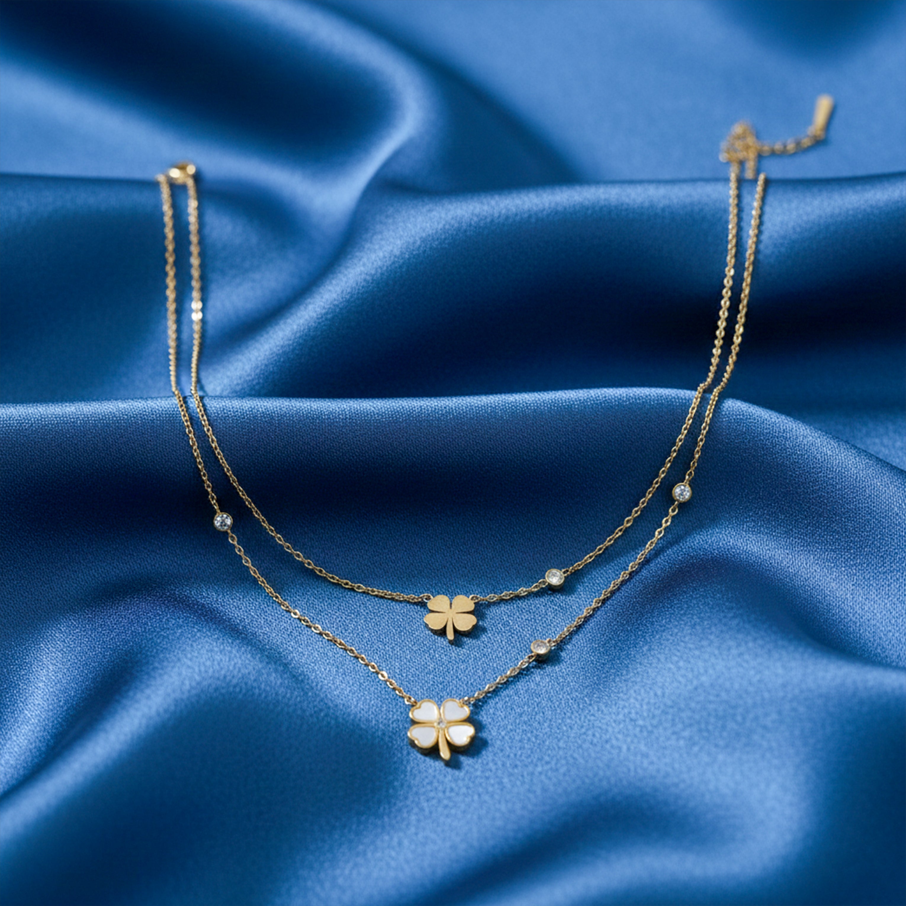 Clover Layered Gold Anklet GWN -127