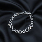 Silver Black Circle Bracelet GWB -139